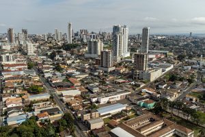 Ponta Grossa, 13 de novembro de 2022 - Imagem de drone da região central de Ponta Grossa. Foto: Roberto Dziura Jr./AEN