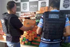 As forças de segurança pública do Paraná apreenderam 36,8 toneladas a mais de drogas no primeiro trimestre de 2021, em comparação com o mesmo período do ano passado. O número representa um aumento de 148,06% nas apreensões, segundo os dados da Secretaria Estadual da Segurança Pública, divulgado nesta segunda-feira (17/05).  -  Curitiba, 17/05/2021  -  Foto: SESP/PR