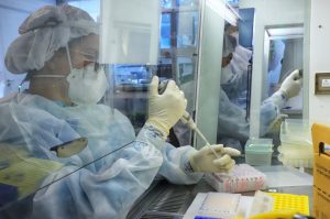 Paraná mantém liderança nacional na detecção da Covid-19 - Esse resultado só foi alcançado em função da parceria com a Unidade de Apoio ao Diagnóstico da Covid-19, implantada pelo Instituto de Biologia Molecular do Paraná (IBMP) em abril de 2020, em parceria com a Fundação Oswaldo Cruz (Fiocruz) do Rio de Janeiro e o Instituto de Tecnologia do Paraná (Tecpar). O laboratório ultrapassou nesta semana a marca de 2 milhões de testes RT-PCR. Esta foi a primeira central de testagem de alto processamento do Brasil e a unidade que mais realizou testes até agora em todo o País. -  Curitiba, 20/05/2021  -  Foto: José Fernando Ogura/AEN