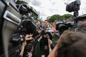 Curitiba, 01 de janeiro de 2023 - Coletiva de Imprensa do governador do Paraná, Carlos Massa Ratinho Junior, após ser empossado na Assembleia Legislativa do Paraná (Alep).